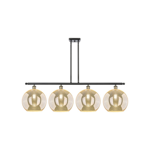 Innovations Athens 50in 4-Light Island Light | Industrial Black Antique Brass and Mercury Glass | Kitchen Island & Dining Room | Model 516-4I-BAB-G128-12