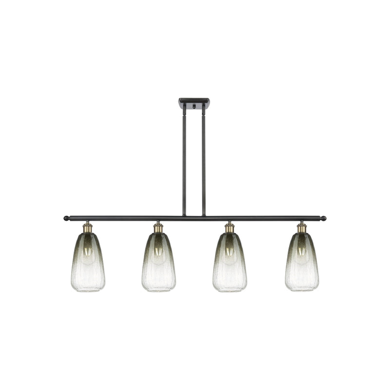 Innovations Brookhaven Almond 48in 4-Light Island Light | Industrial Black Antique Brass Steel and Slate Glass | Kitchen | Model 516-4I-BAB-G480-6SL