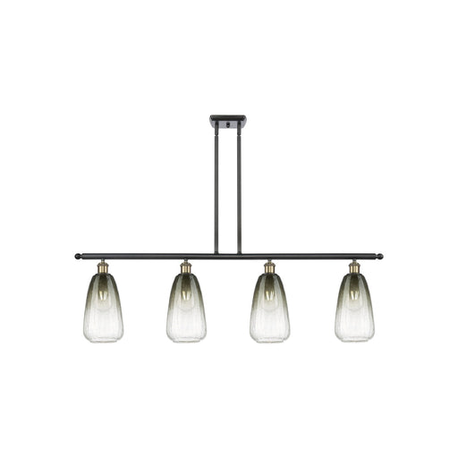 Innovations Brookhaven Almond 48in 4-Light Island Light | Industrial Black Antique Brass Steel and Slate Glass | Kitchen | Model 516-4I-BAB-G480-6SL