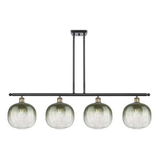 Innovations Brookhaven Sphere 49in 4-Light Island Light | Industrial Black Antique Brass and Slate Glass | Kitchen Island & | Model 516-4I-BAB-G481-10SL