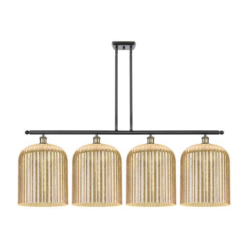 Innovations Bridal Veil 48in 4-Light Island Light | Art Nouveau Industrial Black Antique Brass and Mercury Ribbed Glass | Model 516-4I-BAB-G559-12ME