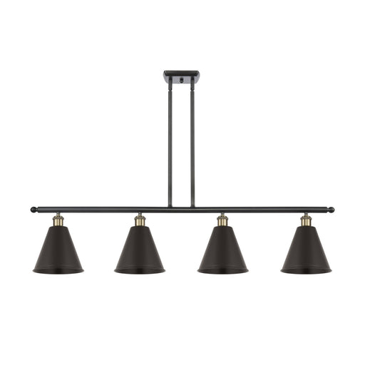 Innovations Berkshire 48in 4-Light Island Light | Industrial Black Antique Brass and Matte Black Metal | Kitchen Island & | Model 516-4I-BAB-MBC-8-BK