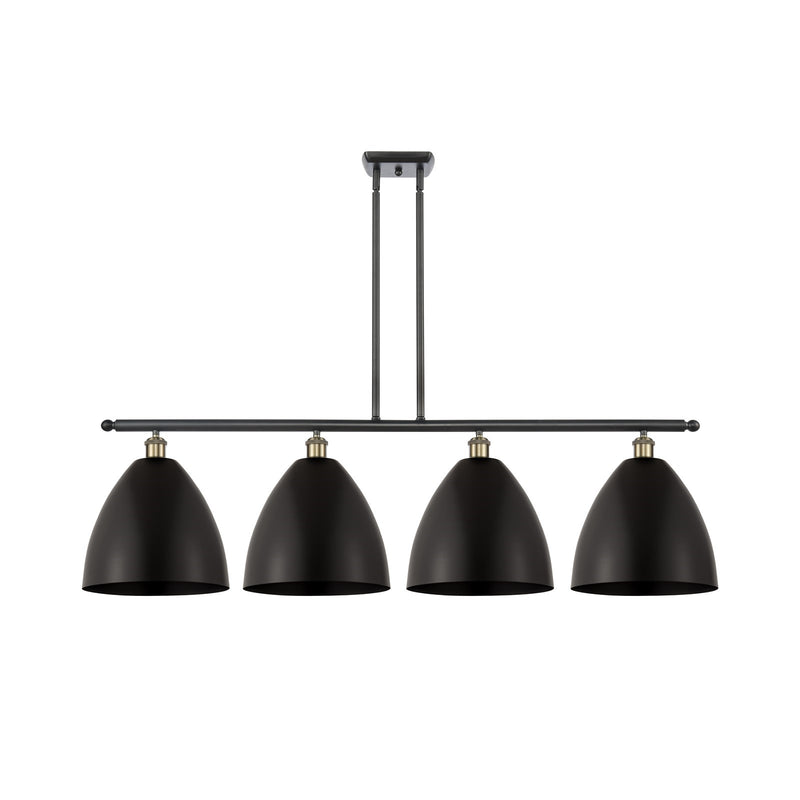 Innovations Bristol 50in 4-Light Island Light | Industrial Black Antique Brass and Matte Black Metal | Kitchen Island & | Model 516-4I-BAB-MBD-12-BK-LED