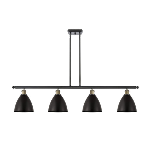 Innovations Bristol 48in 4-Light Island Light | Industrial Black Antique Brass and Matte Black Metal Shade | Kitchen Island & | Model 516-4I-BAB-MBD-75-BK