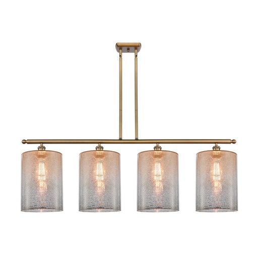 Innovations Cobbleskill 48in 4-Light Island Light | Art Nouveau Brushed Brass Steel and Mercury Glass | Kitchen Island & Dining | Model 516-4I-BB-G116-L