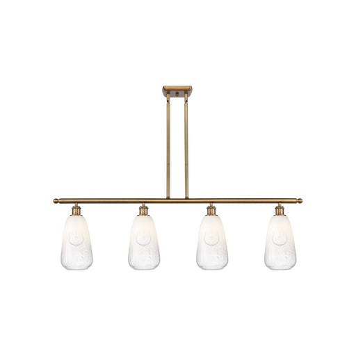 Innovations Brookhaven Almond 48in 4-Light Island Light | Industrial Brushed Brass and Opal Glass | Kitchen Island & Dining | Model 516-4I-BB-G480-6OP