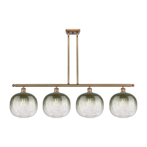Innovations Brookhaven Sphere 49in 4-Light Island Light | Industrial Brushed Brass Steel and Slate Glass | Kitchen Island & | Model 516-4I-BB-G481-10SL