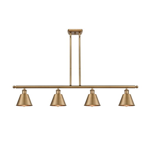Innovations Smithfield 48in 4-Light Island Light | Industrial Brushed Brass Steel and Brushed Brass Metal | Kitchen Island & | Model 516-4I-BB-M8-LED