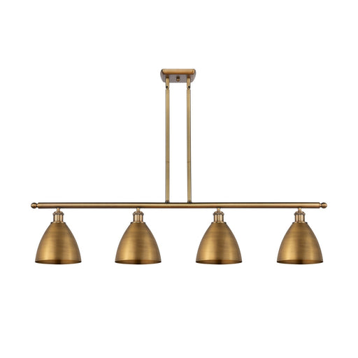 Innovations Bristol 48in 4-Light Island Light | Industrial Farmhouse Brushed Brass Steel and Metal Shade | Kitchen Island & | Model 516-4I-BB-MBD-75-BB