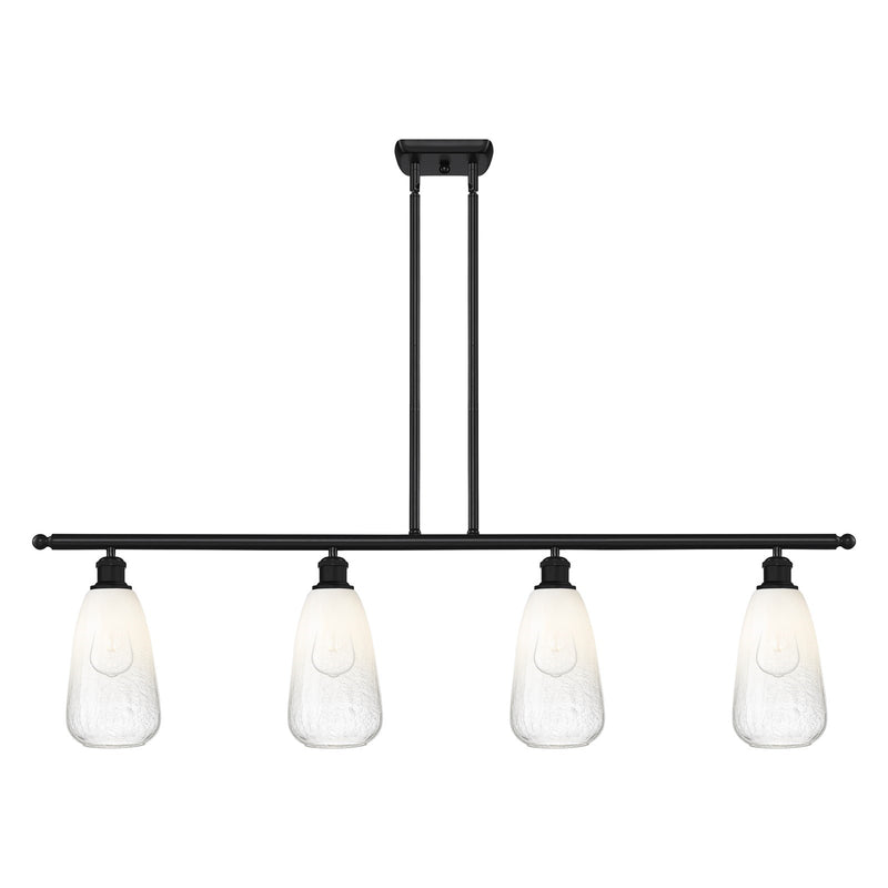 Innovations Brookhaven Almond 48in 4-Light Island Light | Industrial Matte Black Steel and Opal Glass | Kitchen Island | 48 x | Model 516-4I-BK-G480-6OP