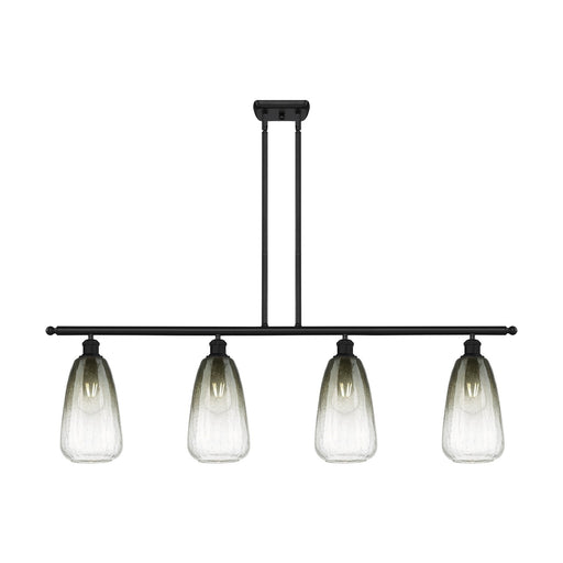 Innovations Brookhaven Almond 48in 4-Light Island Light | Industrial Matte Black Steel and Slate Glass | Kitchen Island & | Model 516-4I-BK-G480-6SL