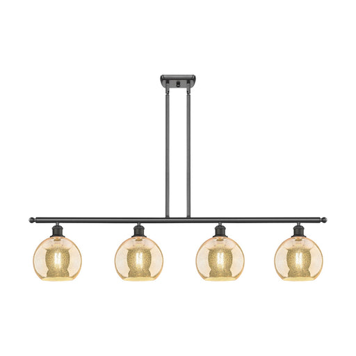 Innovations Athens 48in 4-Light Island Light | Industrial Oil Rubbed Bronze Steel and Mercury Glass | Kitchen Island & Dining | Model 516-4I-OB-G128-8