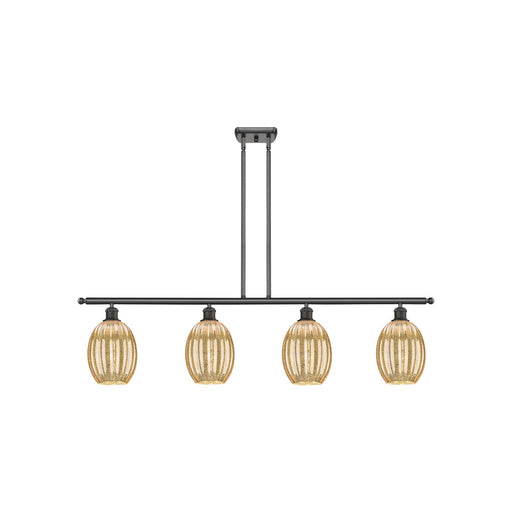 Innovations Preston Bulb 48in 4-Light Island Light | Industrial Oil Rubbed Bronze Steel and Mercury Glass | Kitchen Island & | Model 516-4I-OB-G459-6ME