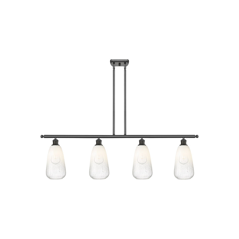 Innovations Brookhaven Almond 48in 4-Light Island Light | Industrial Oil Rubbed Bronze Steel and Opal Glass | Kitchen Island & | Model 516-4I-OB-G480-6OP