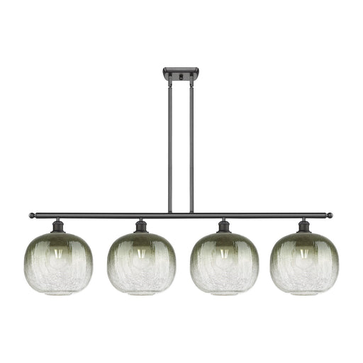Innovations Brookhaven Sphere 49in 4-Light Island Light | Industrial Oil Rubbed Bronze Steel and Slate Glass | Kitchen Island | Model 516-4I-OB-G481-10SL