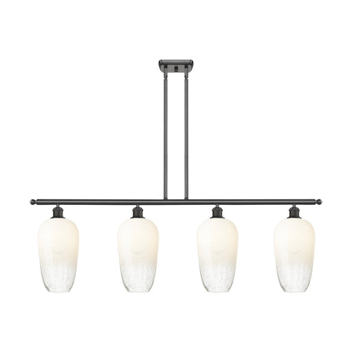 Innovations Brookhaven Flute 48in 4-Light Island Light | Industrial Oil Rubbed Bronze Steel and Opal Glass | Kitchen Island & | Model 516-4I-OB-G484-7OP