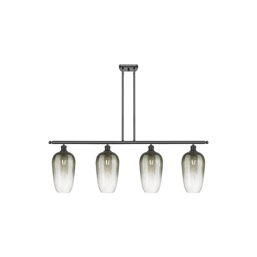 Innovations Brookhaven Flute 48in 4-Light Island Light | Industrial Oil Rubbed Bronze Steel and Slate Glass | Kitchen Island & | Model 516-4I-OB-G484-7SL