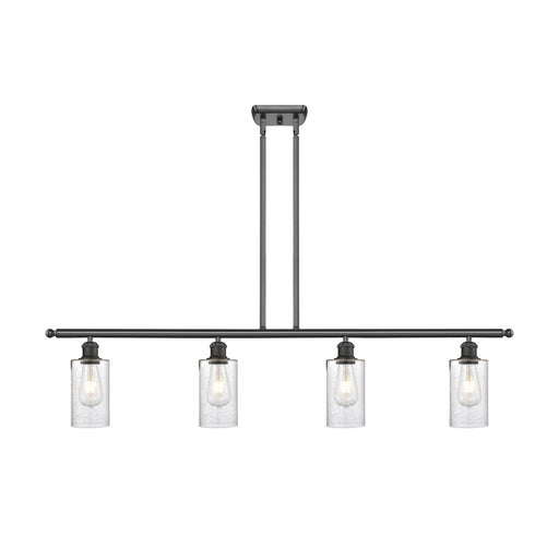 Innovations Clymer 48in 4-Light Island Light | Art Nouveau Oil Rubbed Bronze Steel and Seedy Glass | Kitchen Island & Dining Room | Model 516-4I-OB-G804