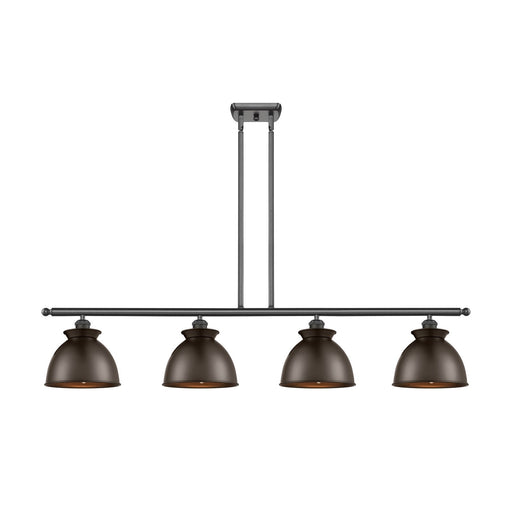 Innovations Adirondack 48in 4-Light Island Light | Industrial Farmhouse Oil Rubbed Bronze Steel and Oil Rubbed Bronze Metal Shade | Model 516-4I-OB-M14-OB