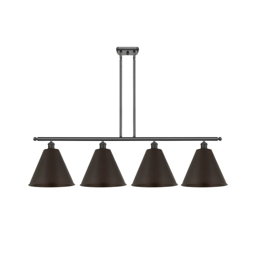 Innovations Berkshire Metal 50in 4-Light Island Light | Industrial Oil Rubbed Bronze Steel and Cast Brass | Kitchen Island | Model 516-4I-OB-MBC-12-OB-LED