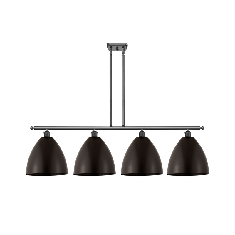 Innovations Bristol 50in 4-Light Island Light | Industrial Oil Rubbed Bronze Steel and Oil Rubbed Bronze Metal Shade | Model 516-4I-OB-MBD-12-OB-LED