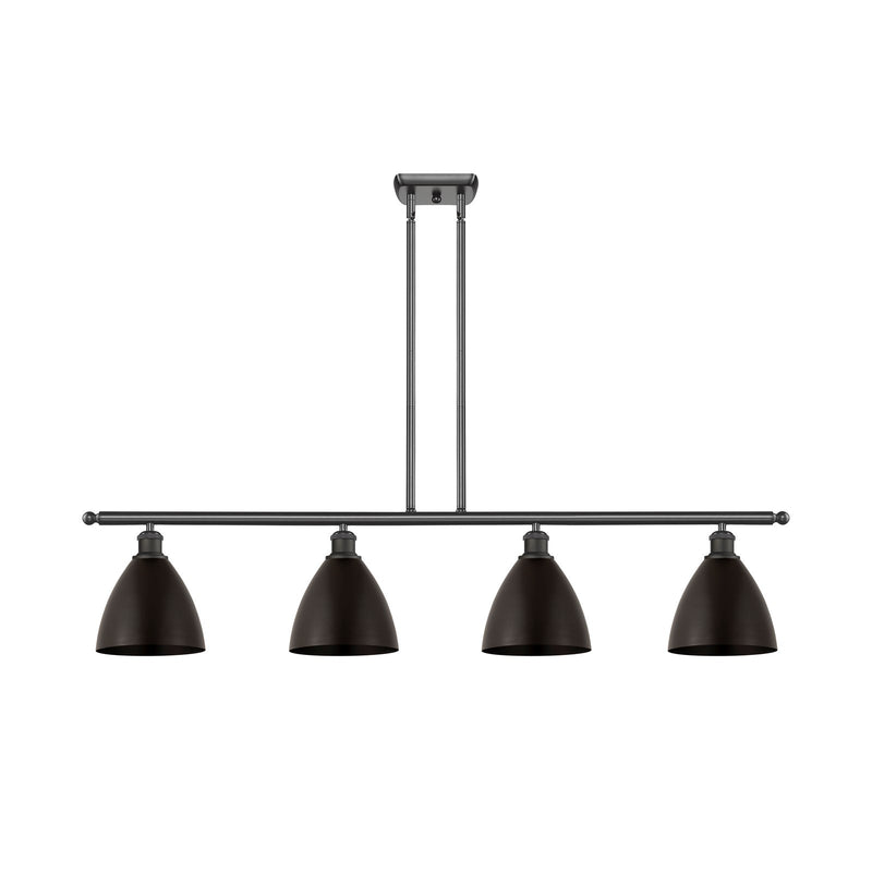 Innovations Bristol 48in 4-Light Island Light | Industrial Oil Rubbed Bronze Steel and Oil Rubbed Bronze Metal Shade | Kitchen | Model 516-4I-OB-MBD-75-OB