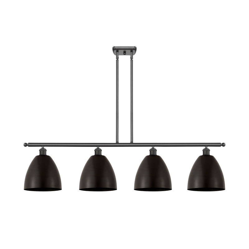Innovations Bristol 48in 4-Light Island Light | Industrial Oil Rubbed Bronze Steel and Cast Brass | Kitchen Island & Dining | Model 516-4I-OB-MBD-9-OB