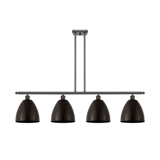 Innovations Bristol 48in 4-Light Island Light | Industrial Oil Rubbed Bronze Steel and Oil Rubbed Bronze Metal Shade | Model 516-4I-OB-MBD-9-OB-LED