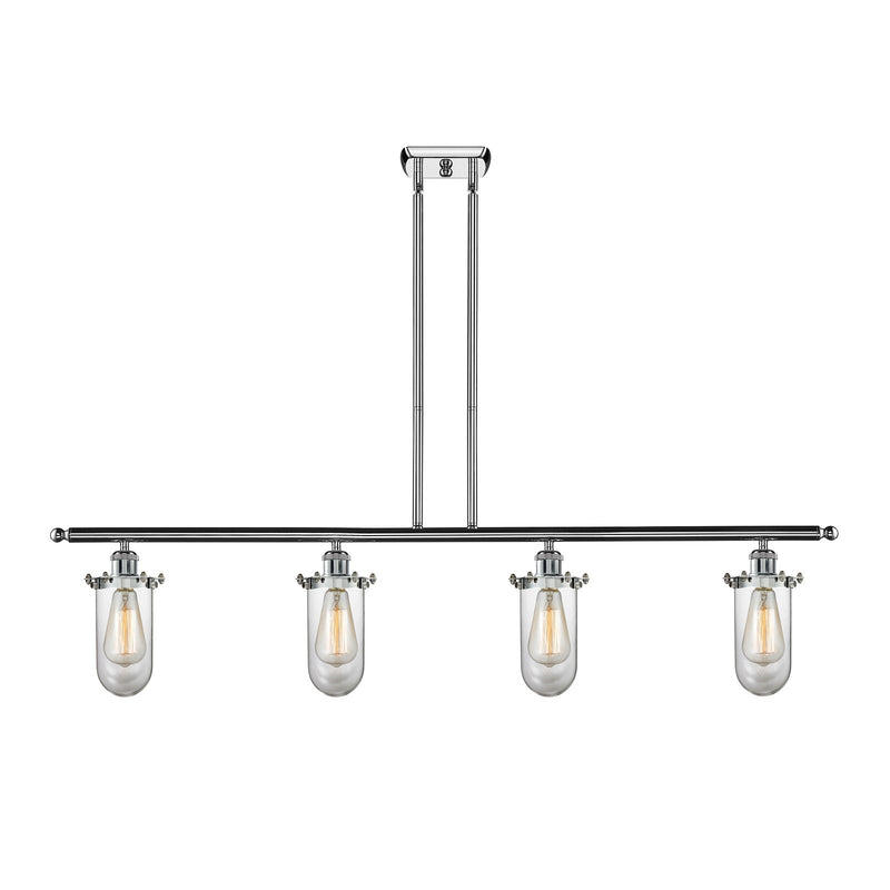 Innovations Kingsbury 48in 4-Light Island Light | Industrial Polished Chrome and Clear Glass | Kitchen Island | 48 x 11 in | Model 516-4I-PC-CE231-CL