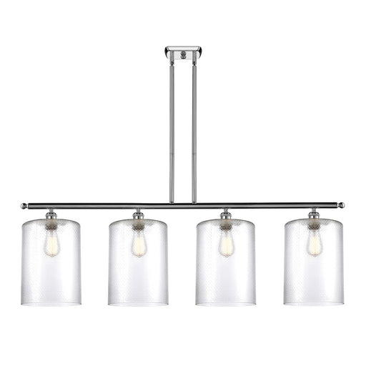 Innovations Cobbleskill 48in 4-Light Island Light | Industrial Polished Chrome Steel and Clear Glass | Kitchen Island & Dining | Model 516-4I-PC-G112-L