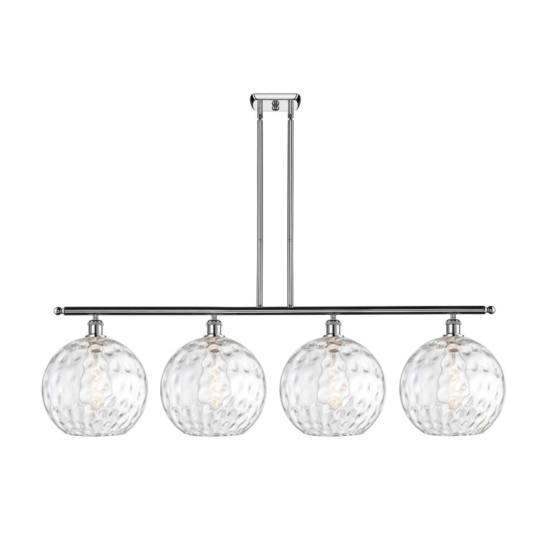 Innovations Athens 50.25in 4-Light Island Light | Industrial Polished Chrome and Clear Water Glass | Kitchen Island & Dining | Model 516-4I-PC-G1215-12
