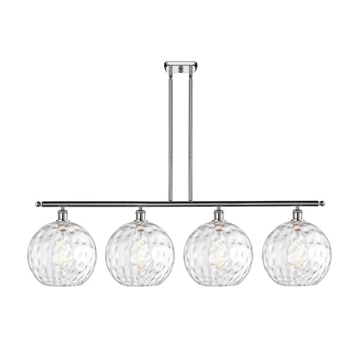 Innovations Athens 50.25in 4-Light Island Light | Industrial Polished Chrome and Clear Water Glass | Kitchen Island & Dining | Model 516-4I-PC-G1215-12