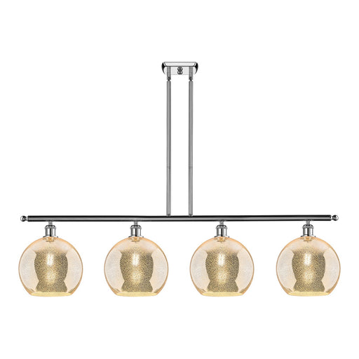 Innovations Athens 48in 4-Light Island Light | Industrial Polished Chrome and Mercury Glass | Kitchen Island & Dining Room | Model 516-4I-PC-G128-10