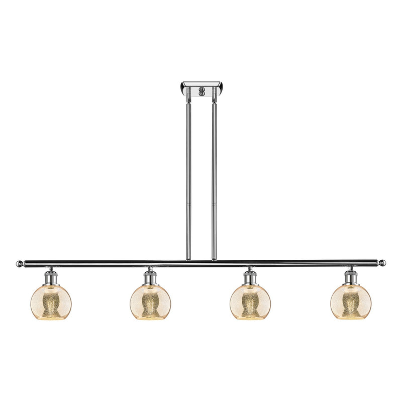 Innovations Athens 48in 4-Light Island Light | Industrial Polished Chrome and Mercury Glass | Kitchen Island & Dining Room | 48 x | Model 516-4I-PC-G128-6