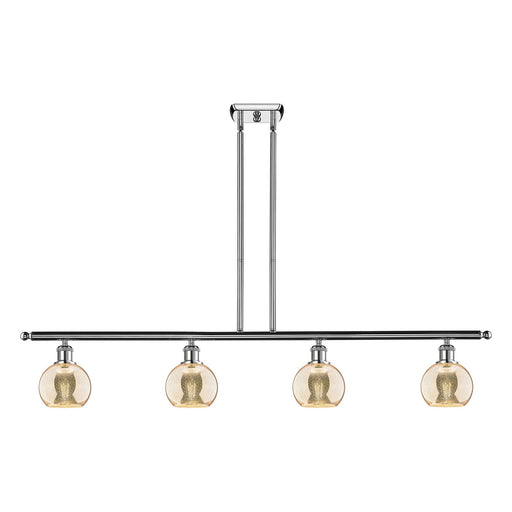 Innovations Athens 48in 4-Light Island Light | Industrial Polished Chrome and Mercury Glass | Kitchen Island & Dining Room | 48 x | Model 516-4I-PC-G128-6