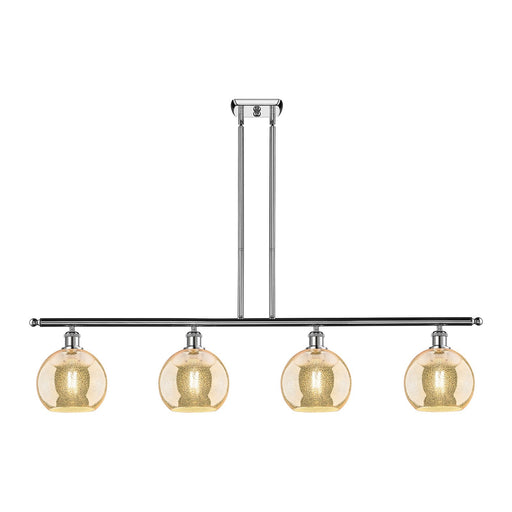 Innovations Athens 48in 4-Light Island Light | Industrial Polished Chrome and Mercury Glass | Kitchen Island & Dining Room | 48 x | Model 516-4I-PC-G128-8