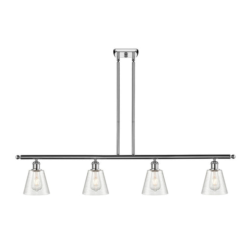 Innovations Caton 48in 4-Light Island Light | Industrial Polished Chrome Steel and Frosted Glass | Kitchen Island & Dining Room | Model 516-4I-PC-G454