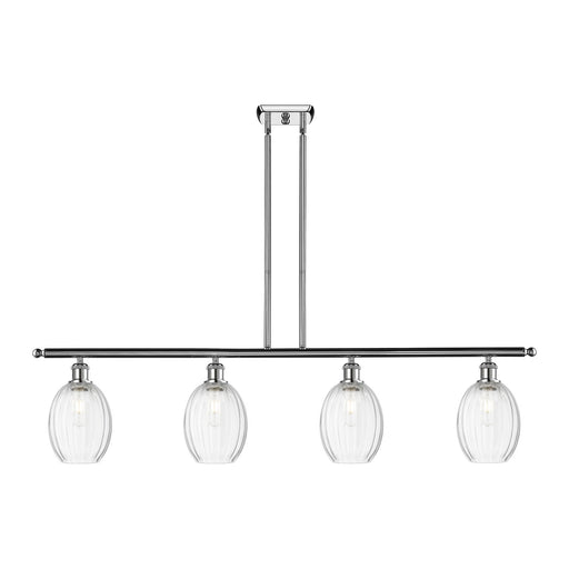 Innovations Preston Bulb 48in 4-Light Island Light | Industrial Polished Chrome and Clear Glass | Kitchen Island & Dining Room | Model 516-4I-PC-G459-6CL