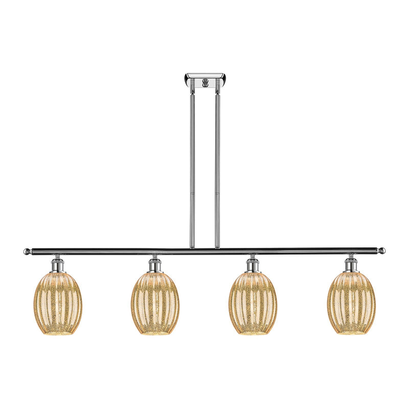 Innovations Preston Bulb 48in 4-Light Island Light | Industrial Polished Chrome Steel and Mercury Glass | Kitchen Island | 48 x | Model 516-4I-PC-G459-6ME