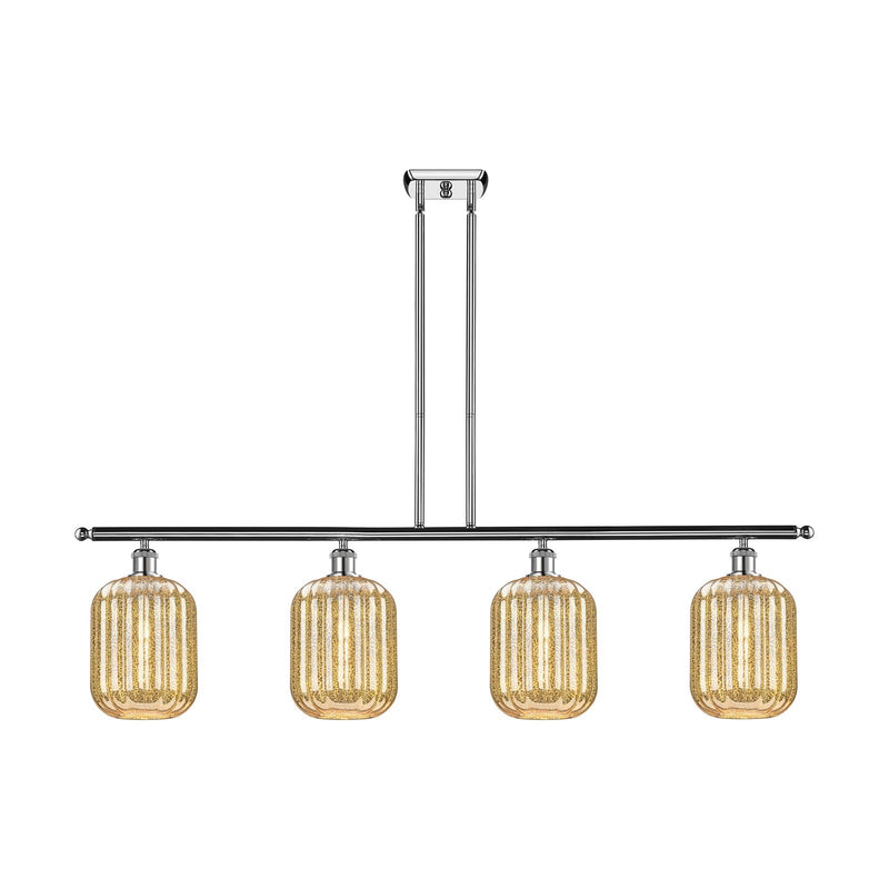 Innovations Preston Cylinder 48in 4-Light Island Light | Industrial Modern Polished Chrome and Mercury Glass | Kitchen Island & | Model 516-4I-PC-G460-7ME