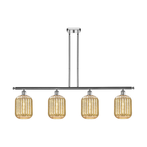 Innovations Preston Cylinder 48in 4-Light Island Light | Industrial Modern Polished Chrome and Mercury Glass | Kitchen Island & | Model 516-4I-PC-G460-7ME
