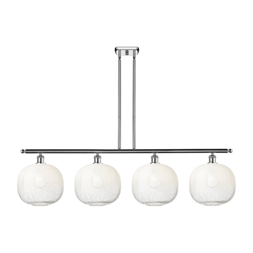 Innovations Brookhaven Sphere 49in 4-Light Island Light | Industrial Modern Polished Chrome and Opal Glass | Kitchen Island & | Model 516-4I-PC-G481-10OP