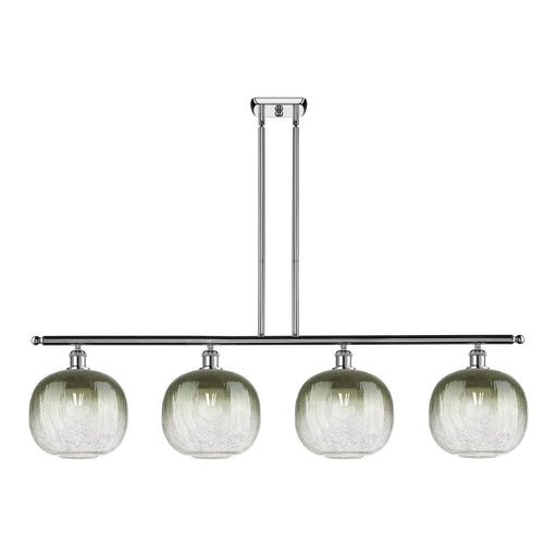 Innovations Brookhaven Sphere 49in 4-Light Island Light | Industrial Polished Chrome Steel and Slate Glass | Kitchen Island & | Model 516-4I-PC-G481-10SL