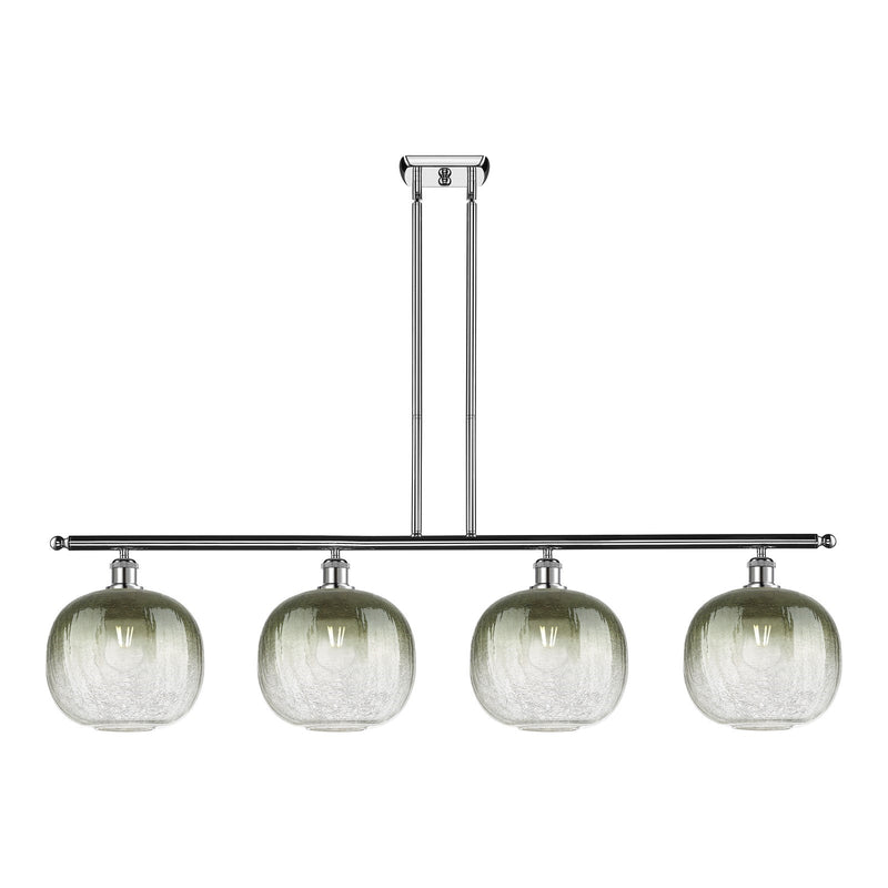 Innovations Brookhaven Sphere 49in 4-Light Island Light | Industrial Polished Chrome Steel and Slate Glass | Kitchen Island & | Model 516-4I-PC-G481-10SL