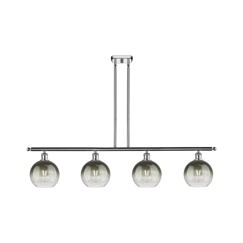 Innovations Brookhaven Globe 48in 4-Light Island Light | Industrial Polished Chrome and Slate Glass | Kitchen Island | 48 x | Model 516-4I-PC-G483-8SL