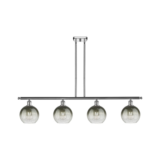 Innovations Brookhaven Globe 48in 4-Light Island Light | Industrial Polished Chrome and Slate Glass | Kitchen Island | 48 x | Model 516-4I-PC-G483-8SL