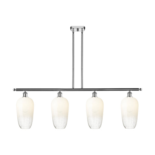 Innovations Brookhaven Flute 48in 4-Light Island Light | Industrial Modern Polished Chrome and Opal Glass | Kitchen Island & | Model 516-4I-PC-G484-7OP