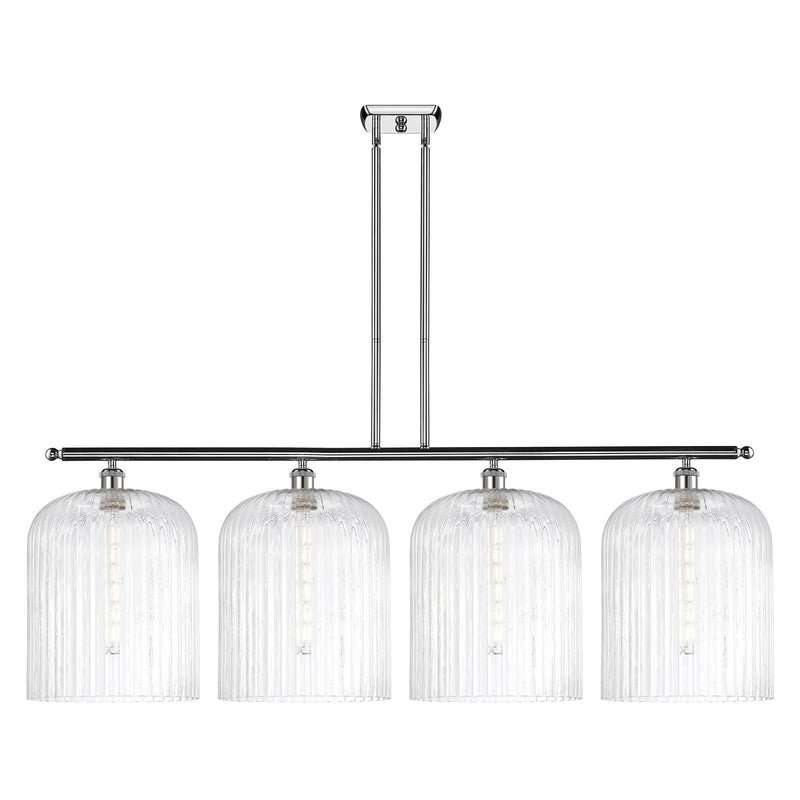 Innovations Bridal Veil 48in 4-Light Island Light | Art Nouveau Polished Chrome and Clear Ribbed Glass | Kitchen Island & | Model 516-4I-PC-G559-12CL