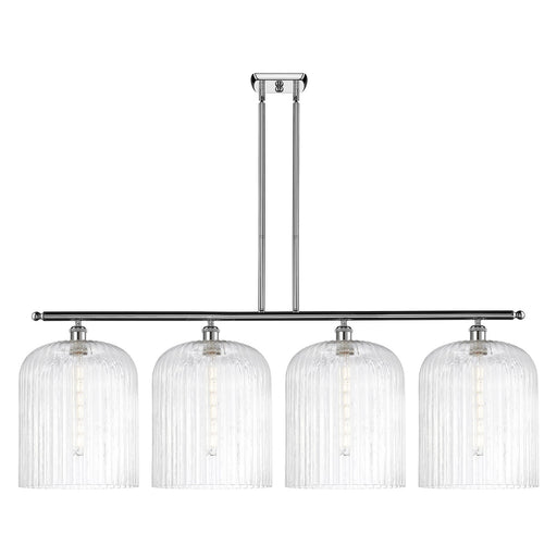 Innovations Bridal Veil 48in 4-Light Island Light | Art Nouveau Polished Chrome and Clear Ribbed Glass | Kitchen Island & | Model 516-4I-PC-G559-12CL