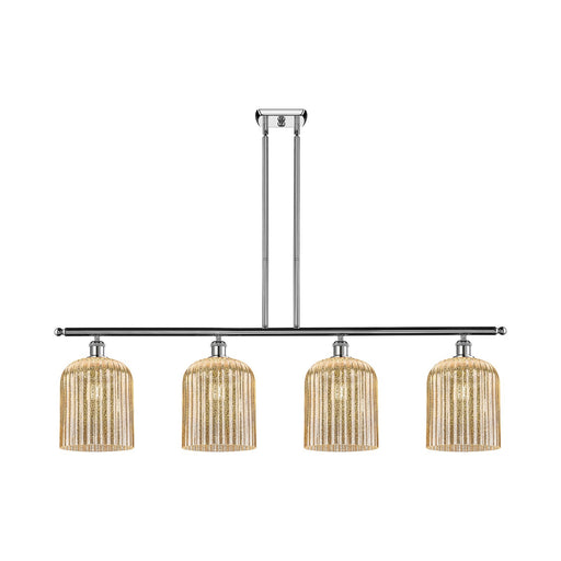 Innovations Bridal Veil 48in 4-Light Island Light | Art Nouveau Polished Chrome and Mercury Ribbed Glass | Kitchen Island & | Model 516-4I-PC-G559-8ME